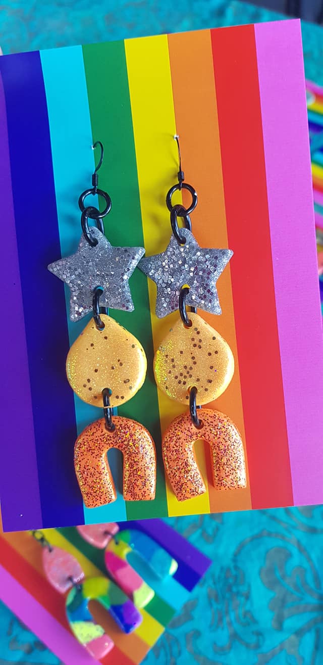 Glitter clay online earrings